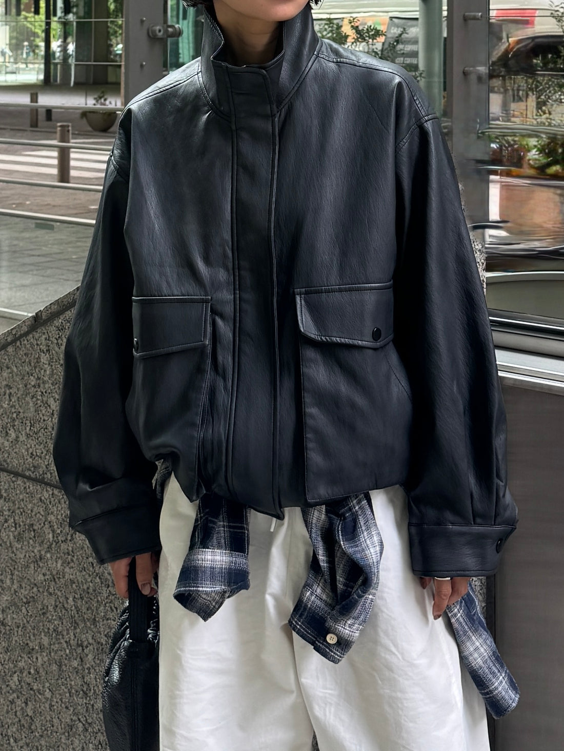 Big Pocket faux Leather Blouson（11月中旬〜11月下旬発送予定）