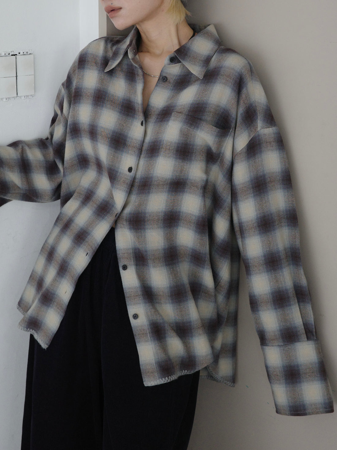 Ombre Check Loose Shirt