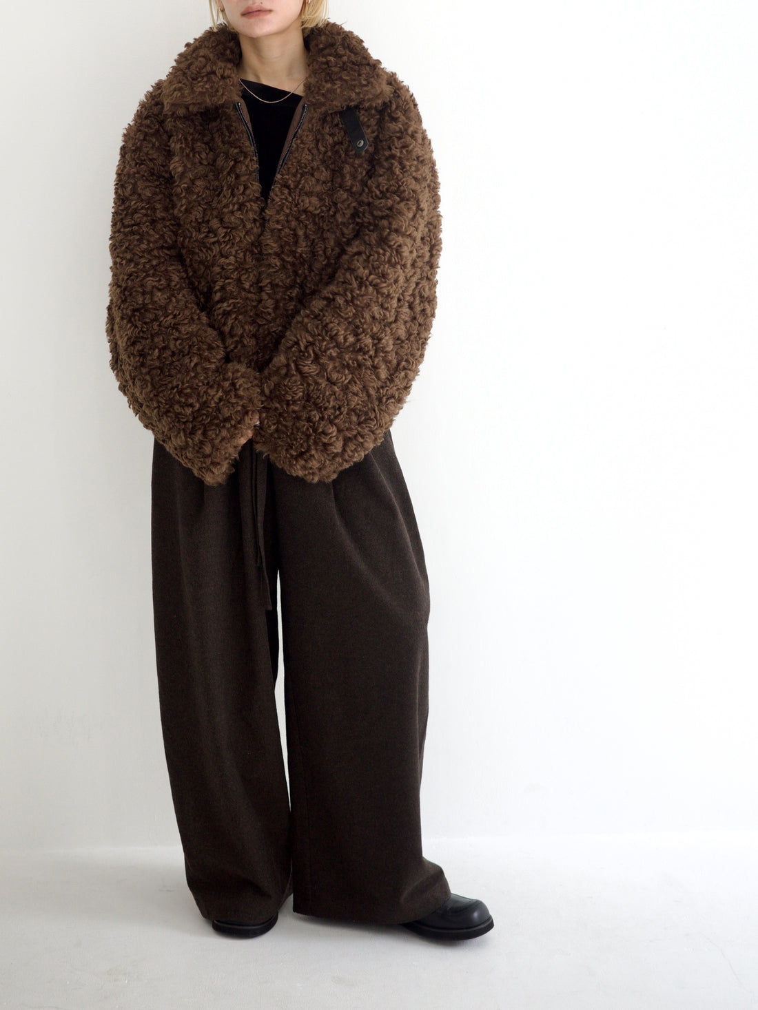 【PRE ORDER】Belt Leather Fur Jacket（12月中旬〜12月下旬発送予定）