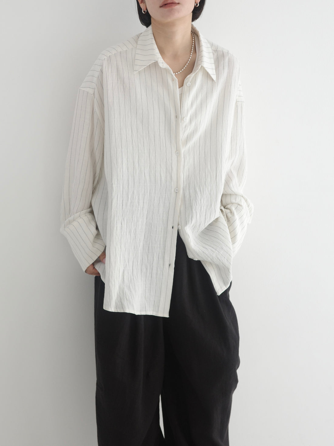 Linen Striped Loose Shirt