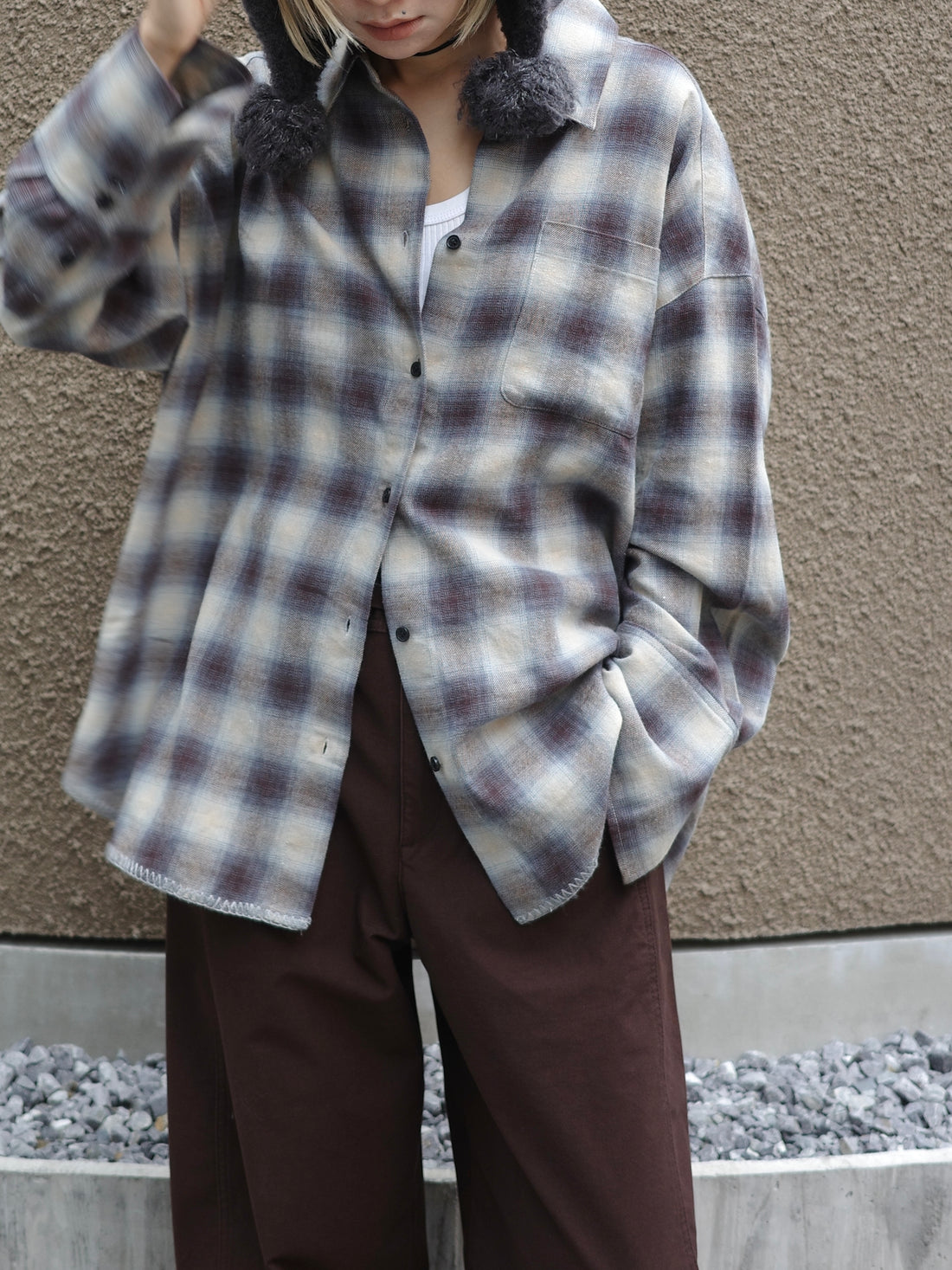 【PRE ORDER】Ombre Check Loose Shirt（10月中旬〜10月下旬発送予定）