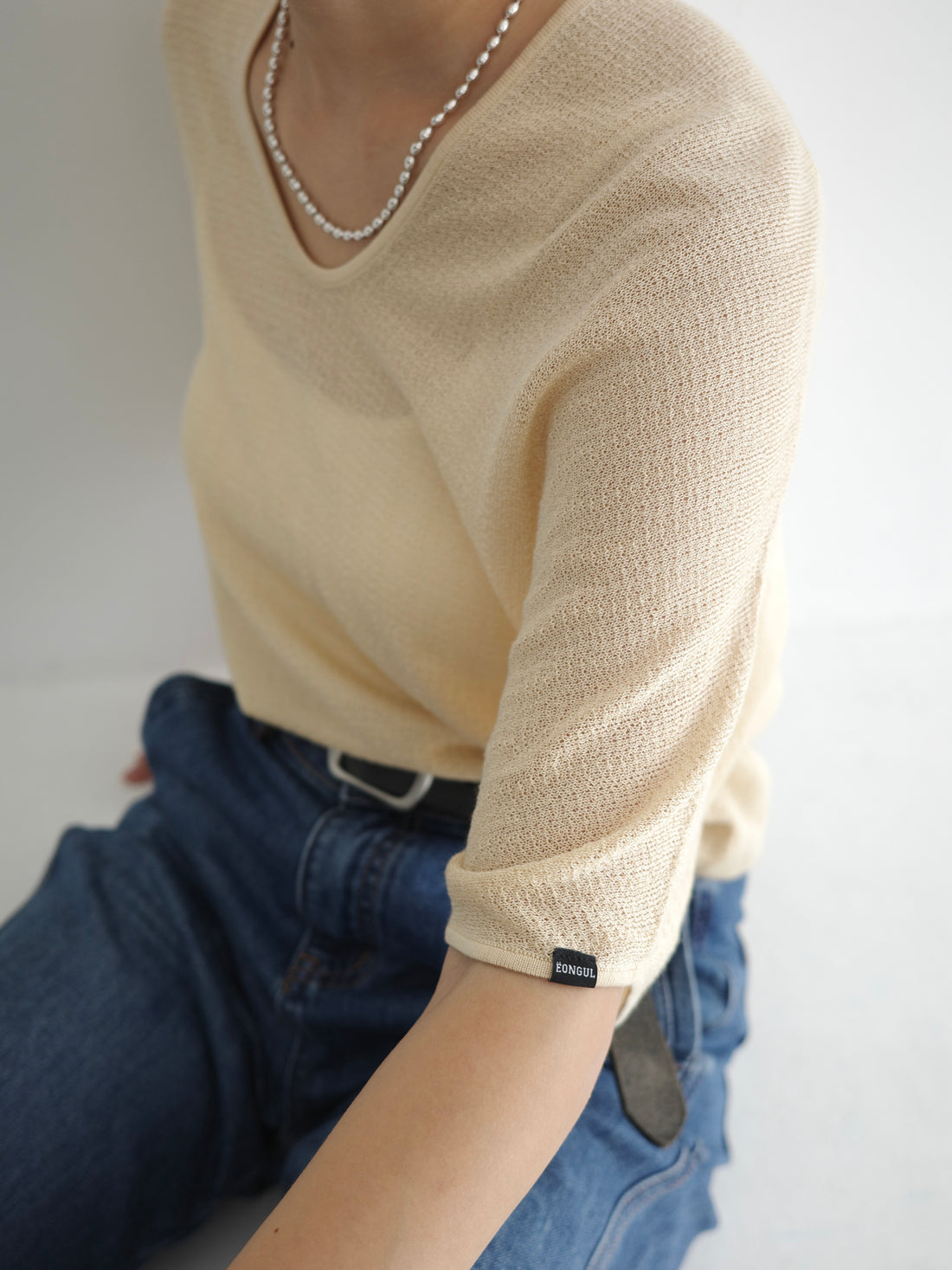 U Neck Sheer Tee