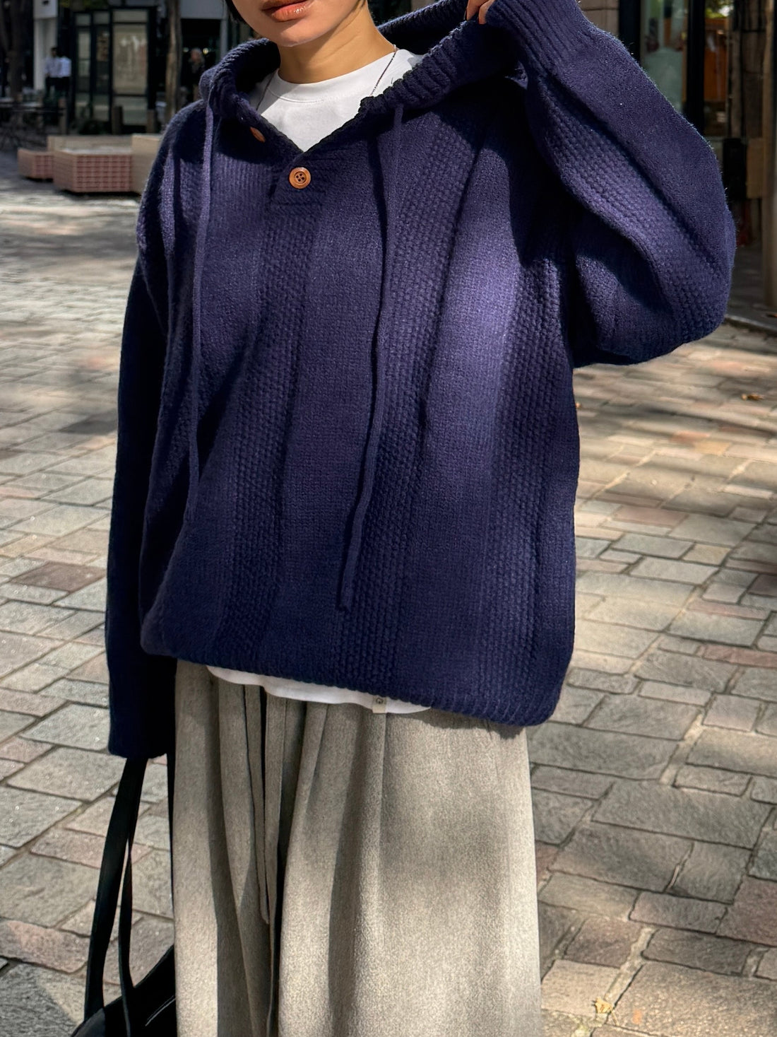 Knit Hoodie Pullover