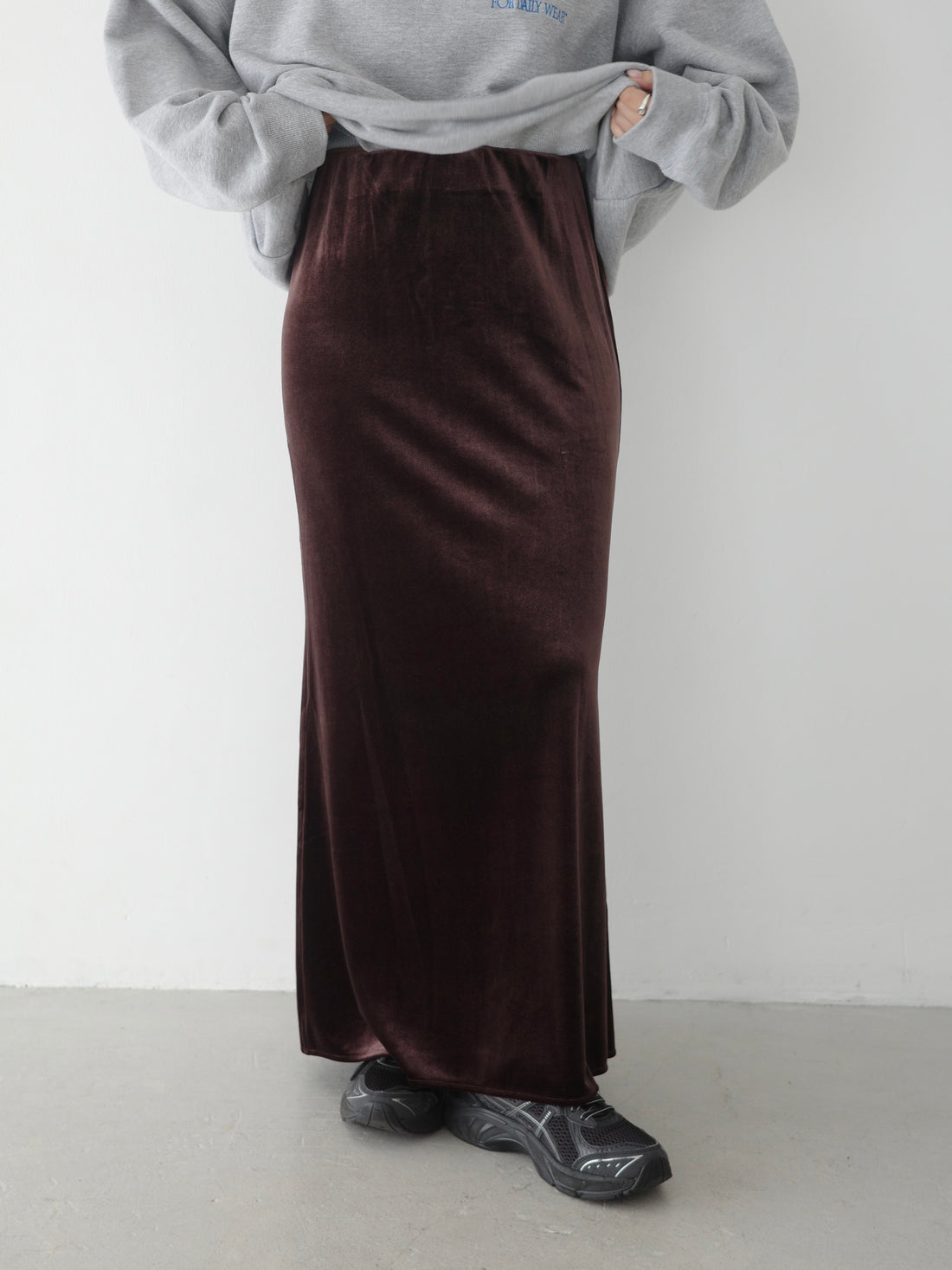Velour Pencil Skirt