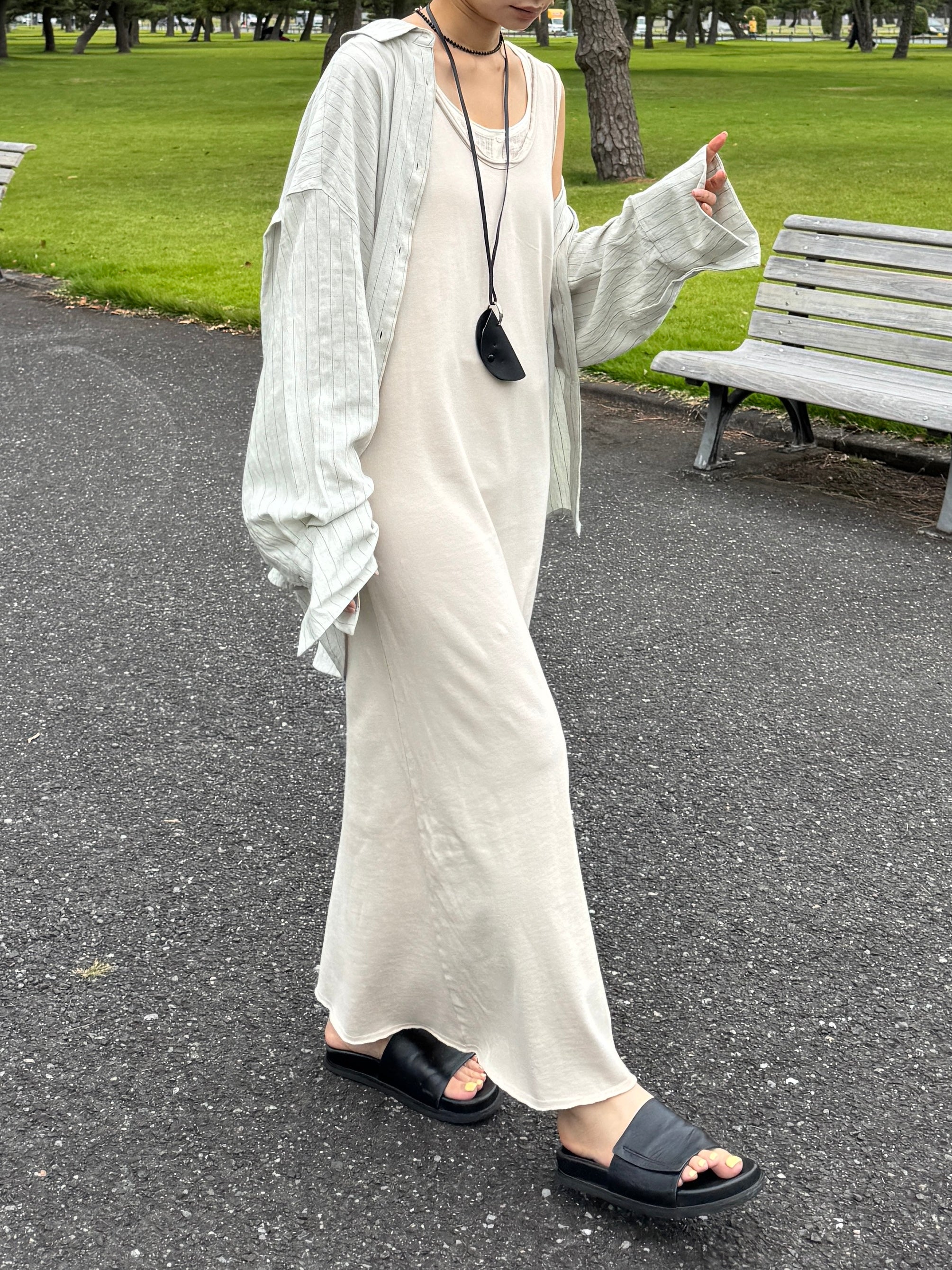 Linen Striped Loose Shirt | Ëongul (ヨングル) official通販サイト
