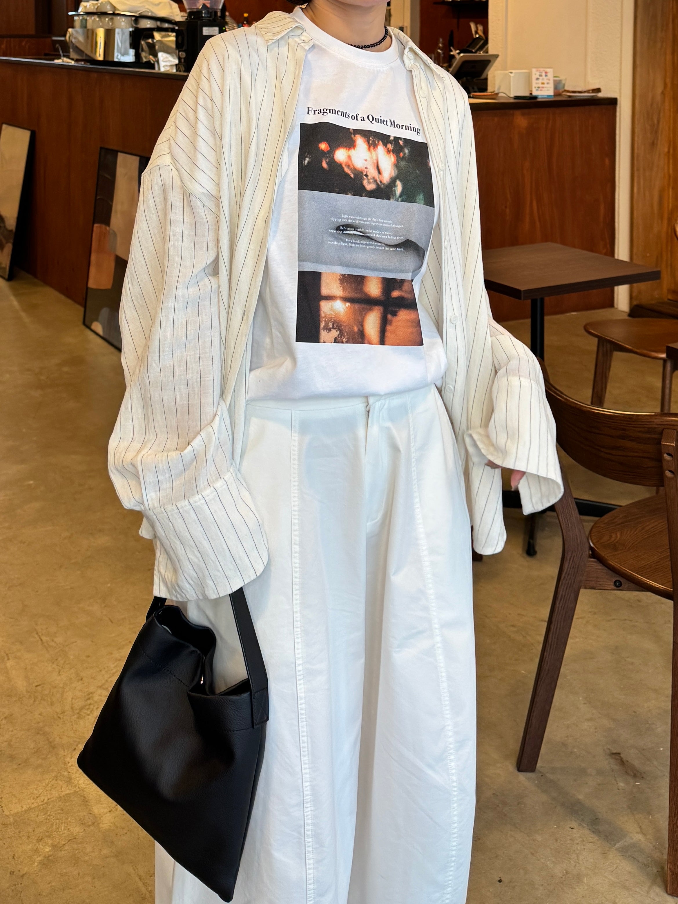 Eongul ヨングル Denim Loose Shirt Linen Striped Loose Shirt | Ëongul (ヨングル) official通販サイト
