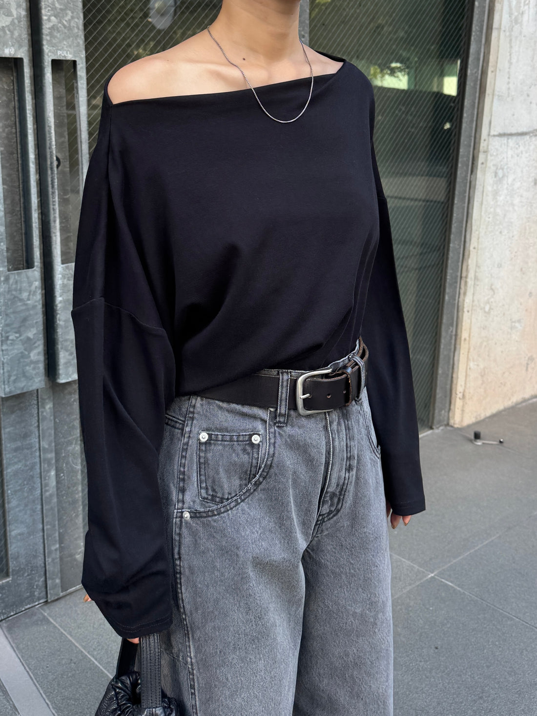 Boat Neck Long Sleeve Tops