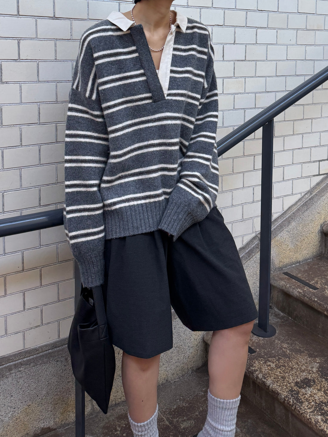 USED Stripe Shirt Knit