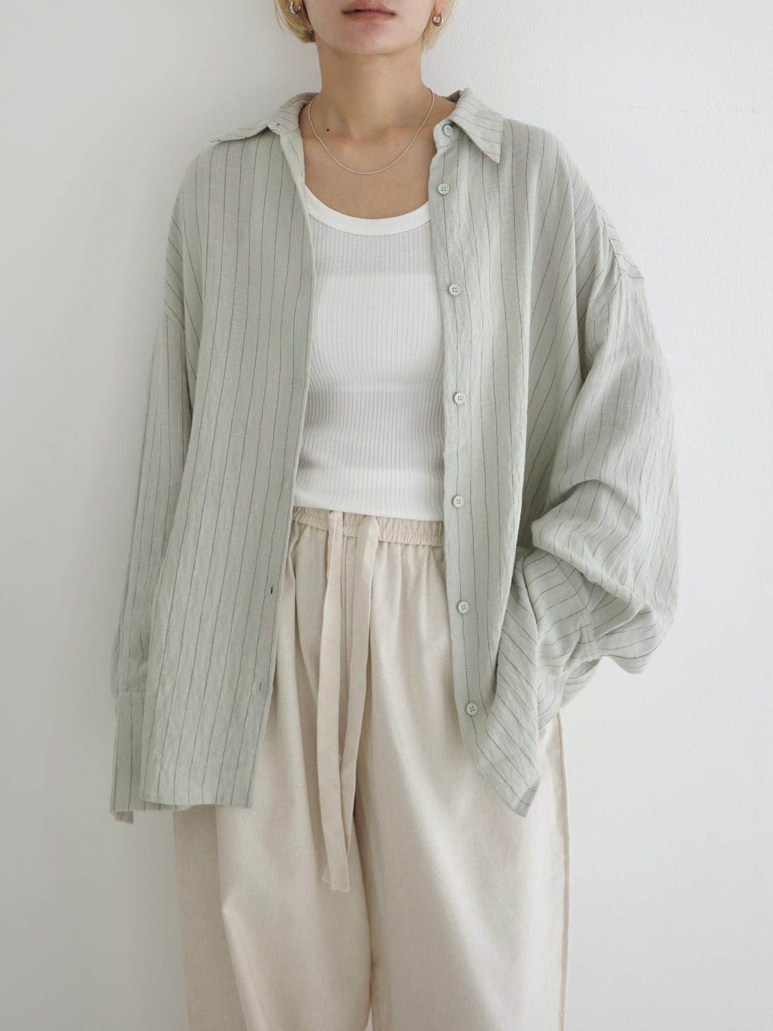 Linen Striped Loose Shirt
