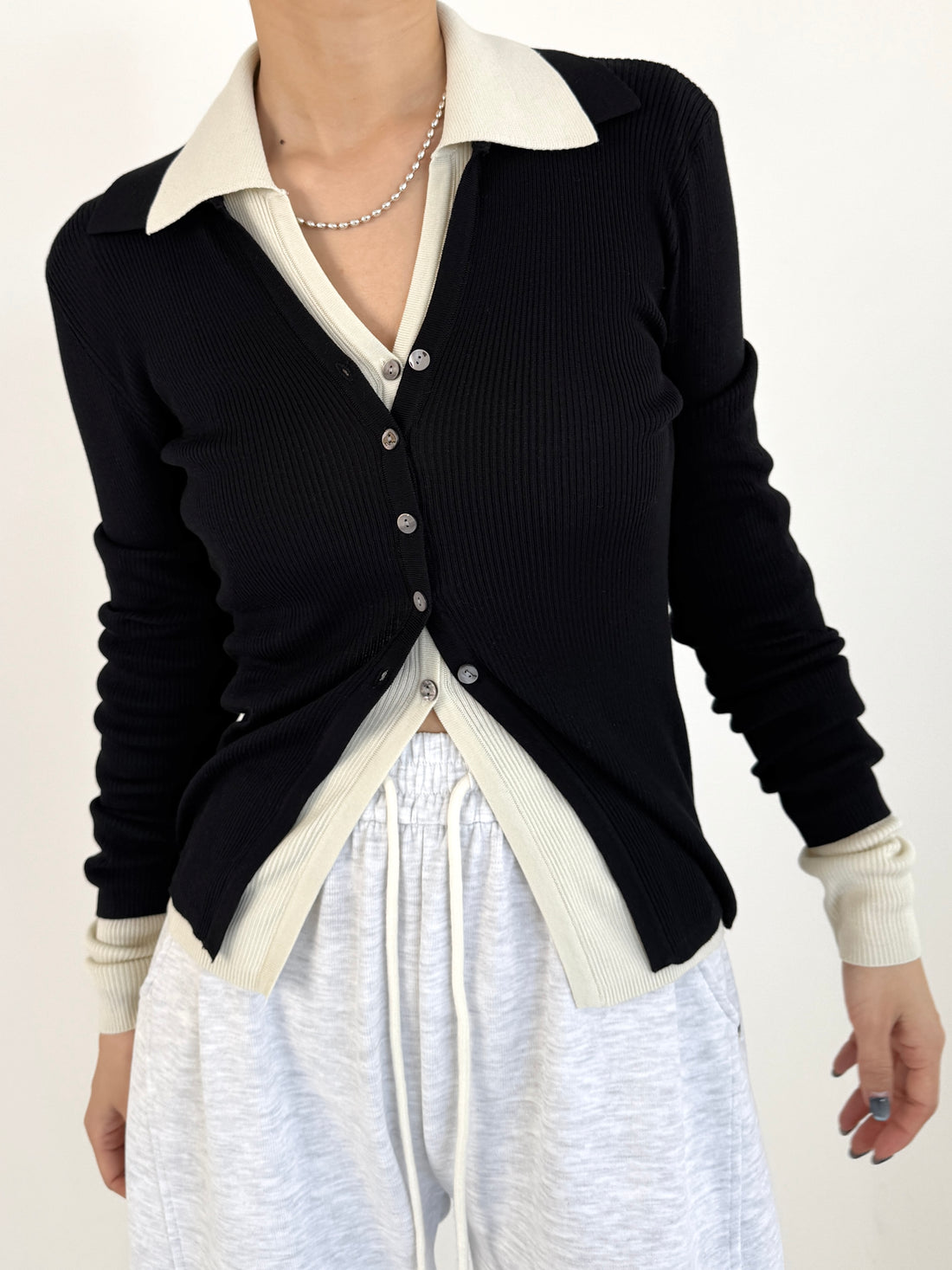 Rib Shirt Cardigan