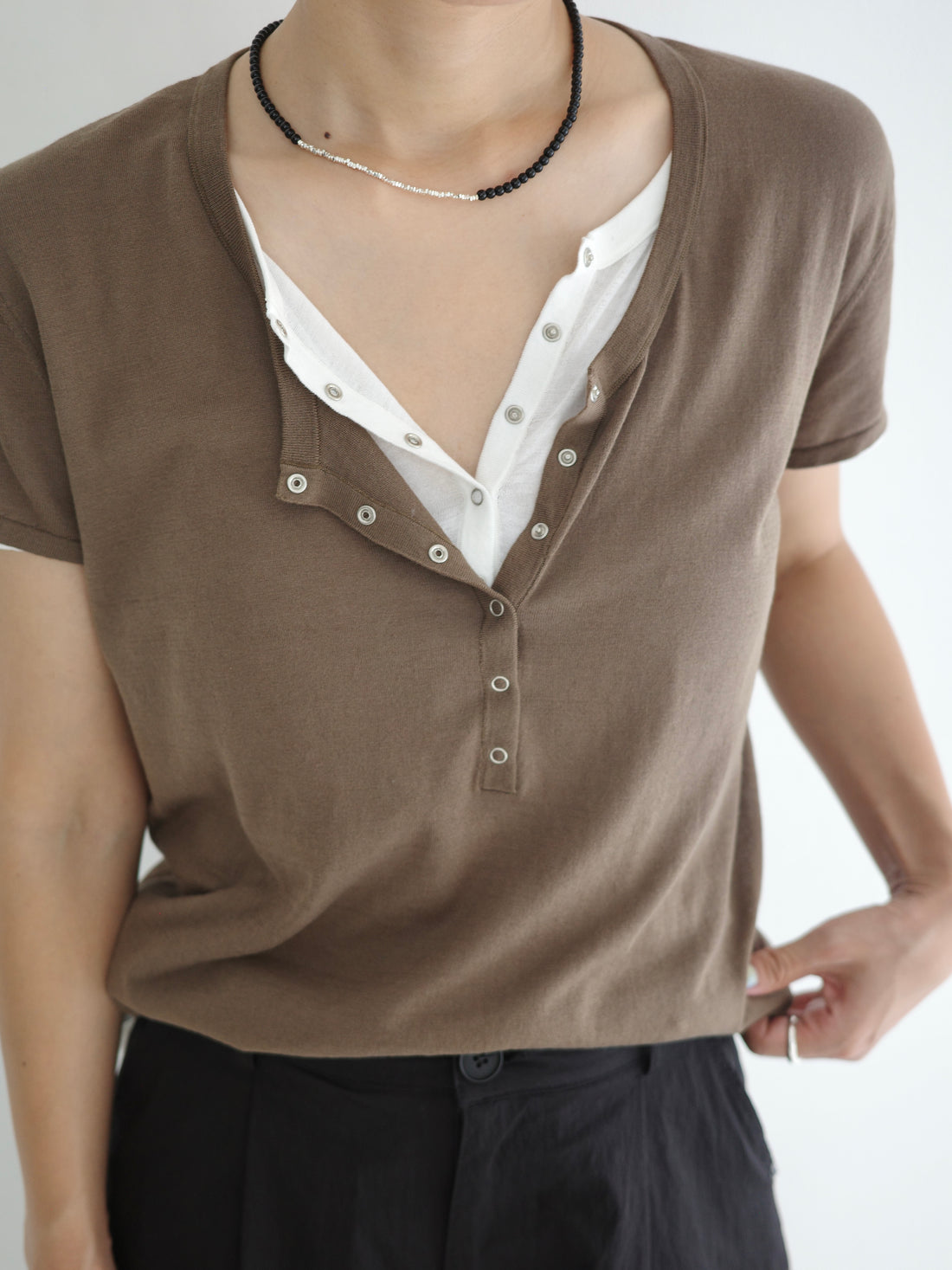 Snap Half Sleeve T-shirts