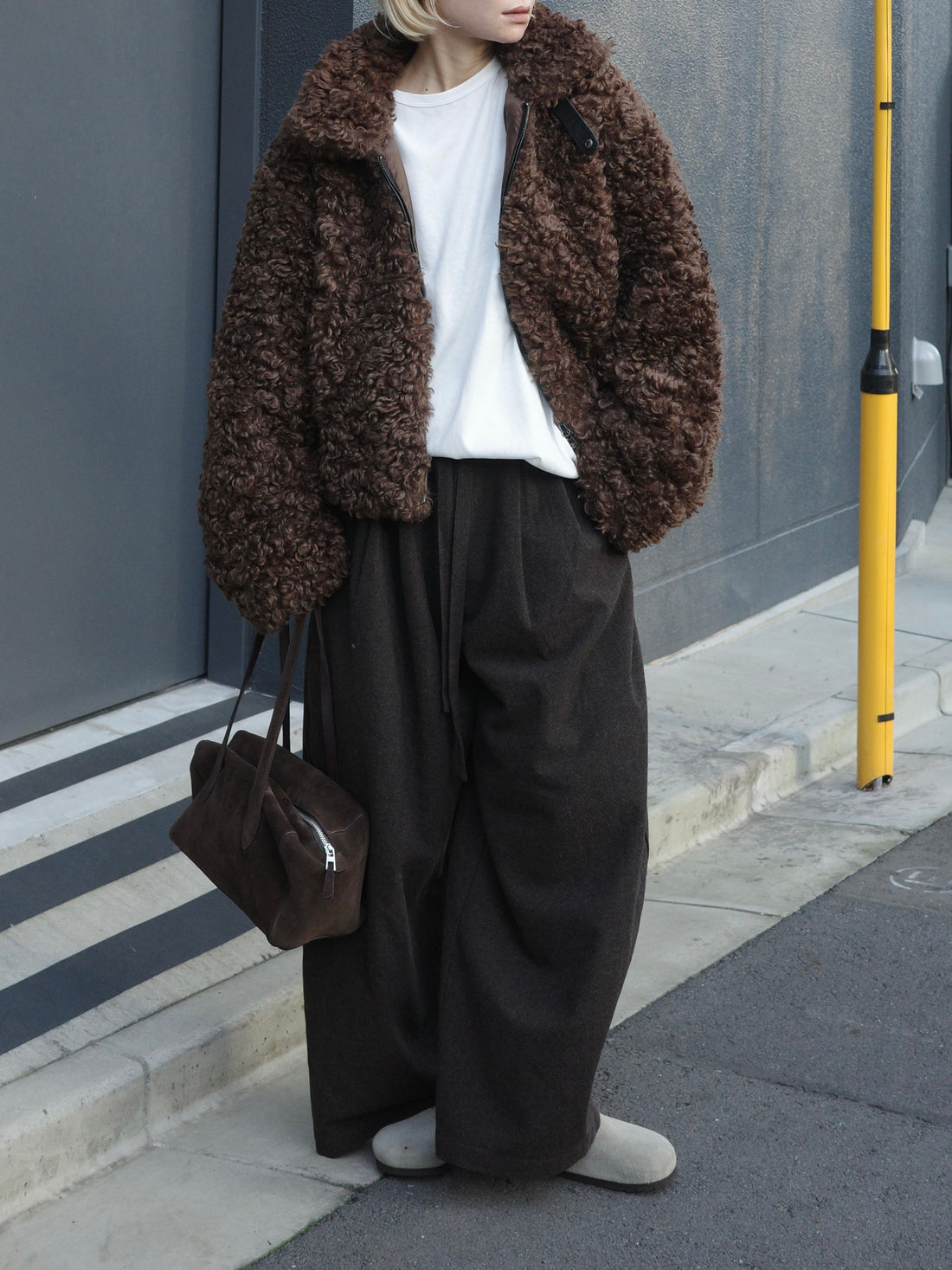 【PRE ORDER】Belt Leather Fur Jacket（12月中旬〜12月下旬発送予定）