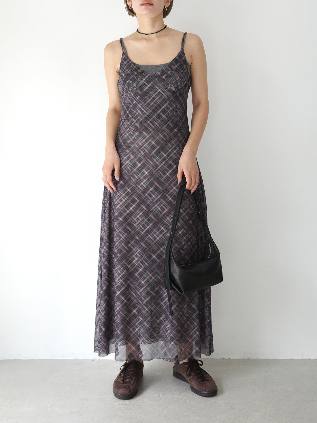 Check V Neck Cami dress 6月下旬〜7月上旬発送予定