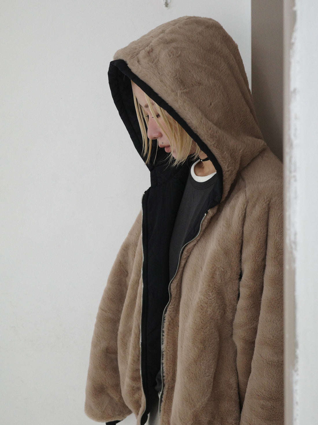 Reversible Fur Blouson Hoodie
